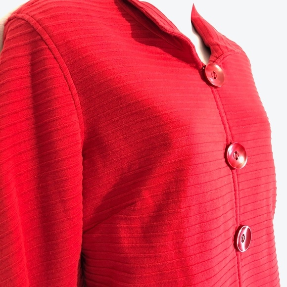 COLDWATER CREEK PETITE Red Knit Lined Jacket sz M - Picture 10 of 12